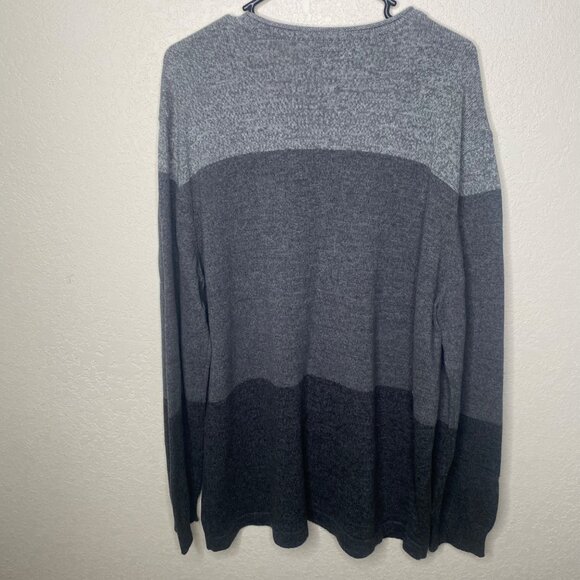 Commerce Linen Cotton Knit Sweater Mens XXL Gray Color block Pullover Preppy - Picture 3 of 8